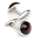 garnet 925 silver cufflinks