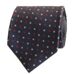 5-fold navy with red square tie