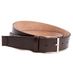 dark brown leather belt