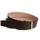 dark brown grained leather belt