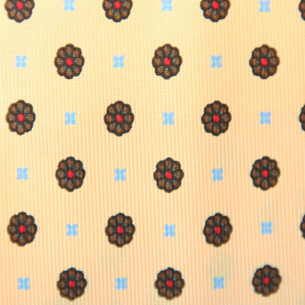 7-fold tie yellow with motif