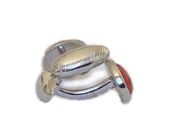 red coral cufflinks