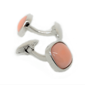 pink coral cufflinks
