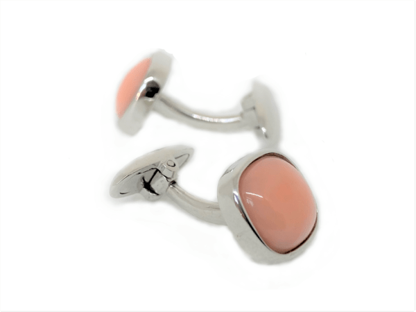 pink coral cufflinks