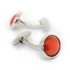 red coral cufflinks
