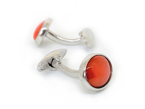 red coral cufflinks