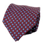 7-fold tie burgungy with floral motif