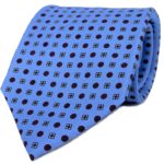 3-fold sky blue with motif tie