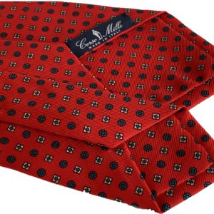 3-fold coral red with flower tie