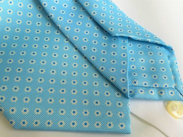 3-fold turquoise silk twill tie