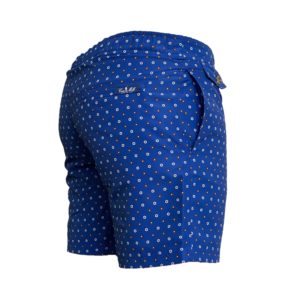 blue micro floral motif swim short