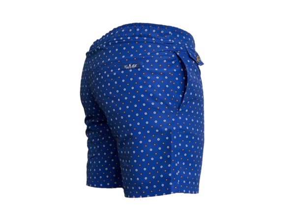 blue micro floral motif swim short