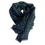 blue scarf with motif - corso mille