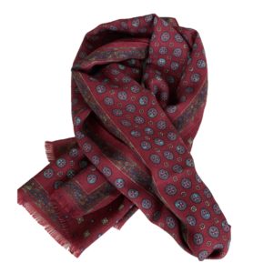 red scarf with round motif - corso mille
