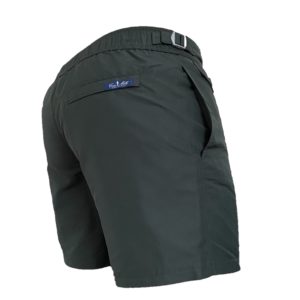 forest green swim shorts with adjustable side-fasteners