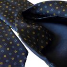 5-fold navy with micro floral motif tie