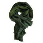 green scarf with orange motif