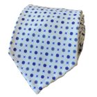 5-fold tie in white color with blue motif