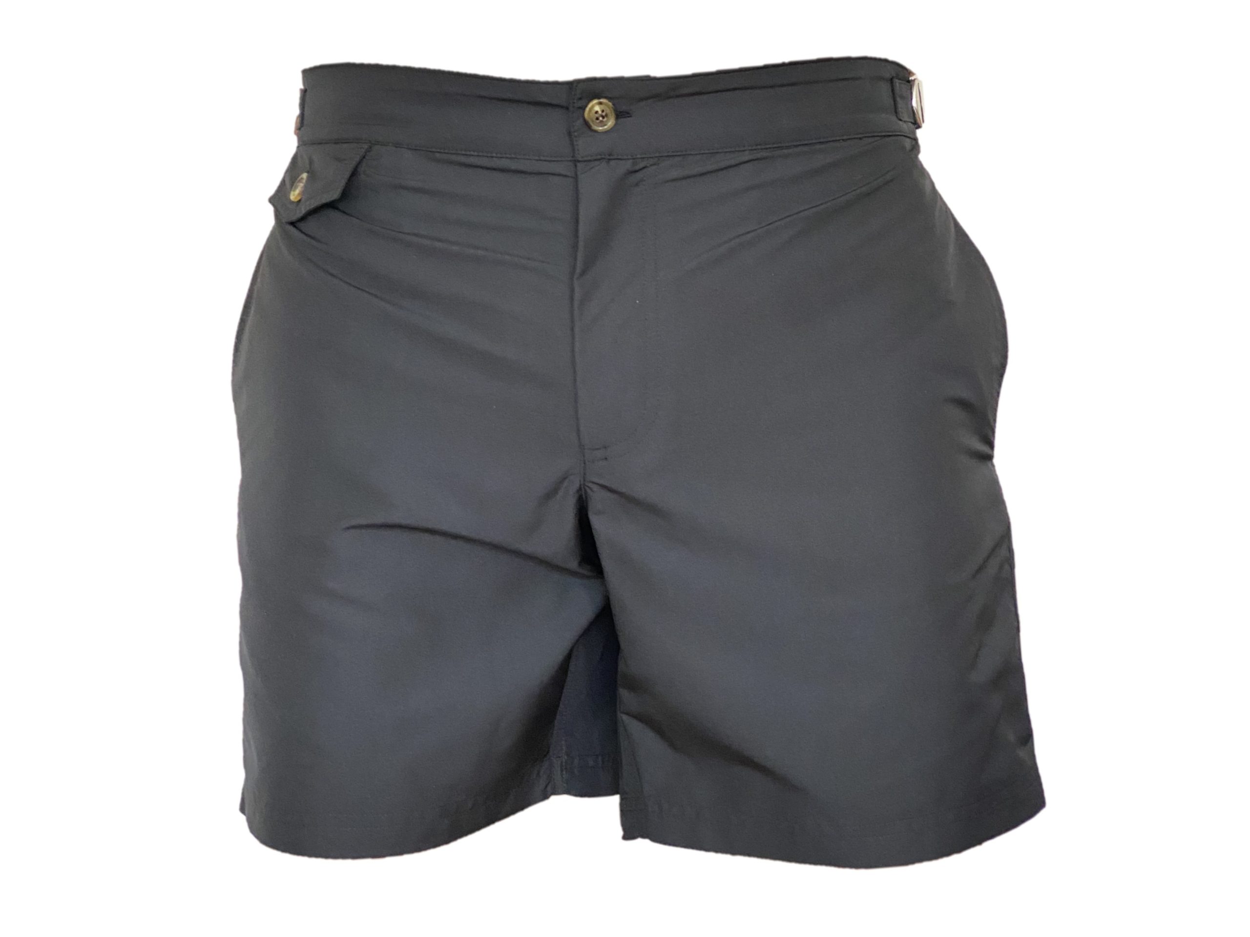 black swim shorts