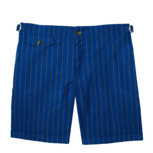 blue tobacco pinstripe swim shorts