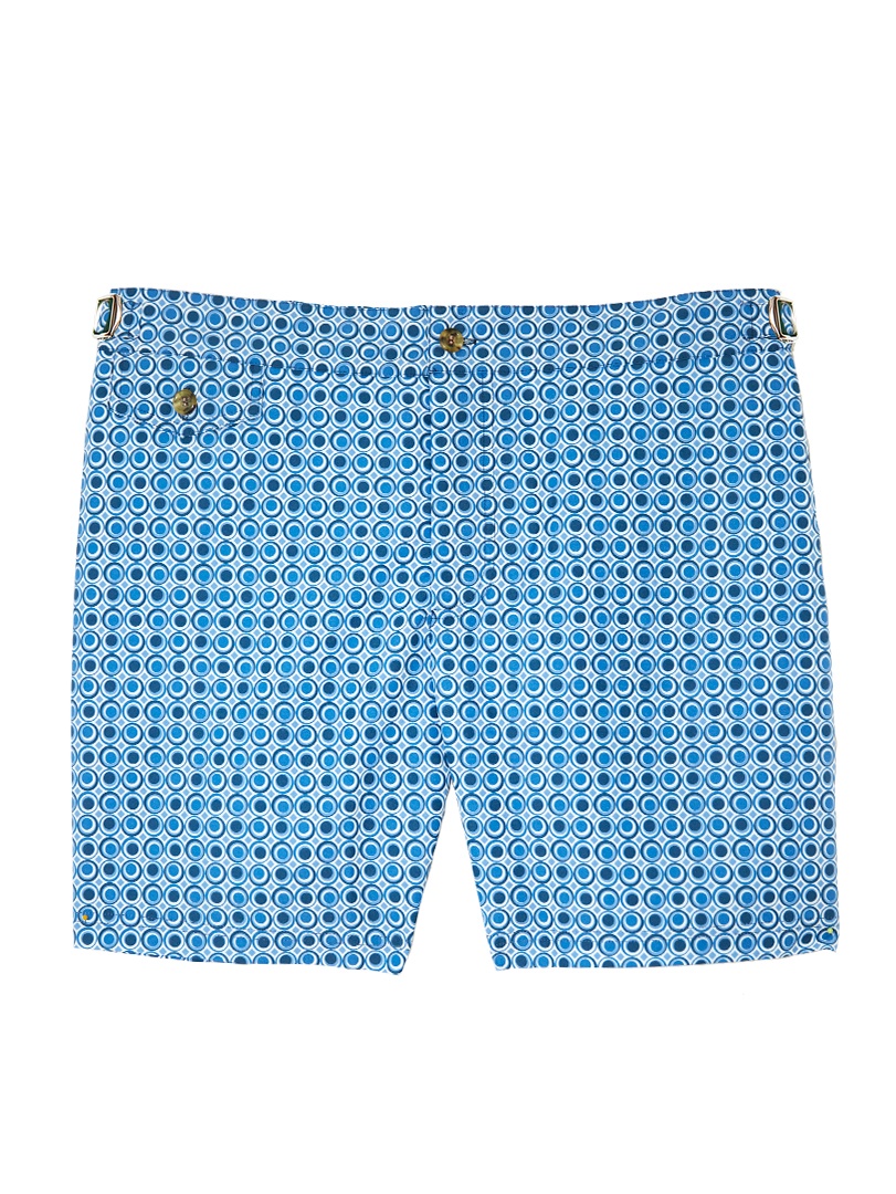 4 blue circular microprint swim shorts 2