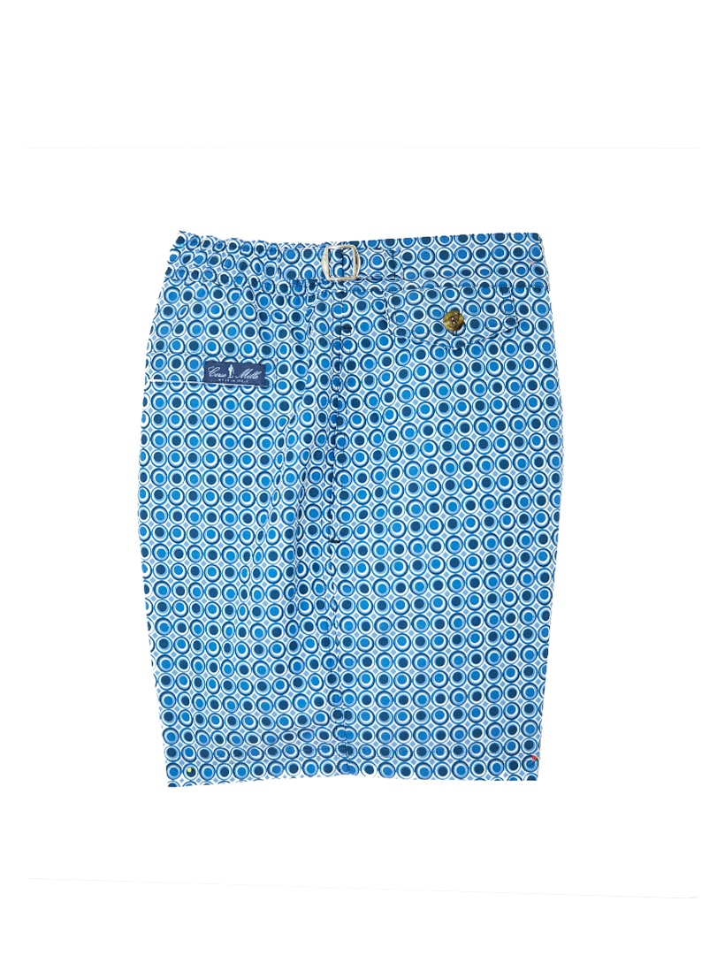blue circular microprint swim shorts 3