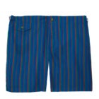 blue heritage green burgundy pinstripe swim shorts