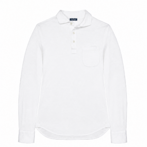 POLO PIQUE LONG SLEEVE WHITE
